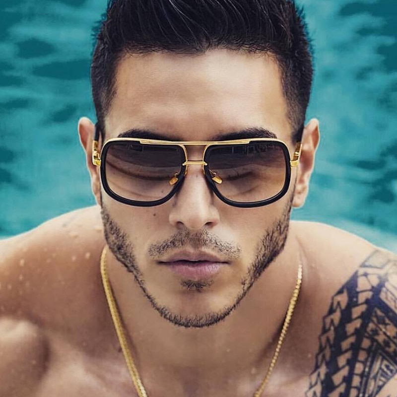 Mach One-gafas De Sol cuadradas para hombre y mujer, lentes De Sol unisex De lujosa, estilo Retro, De gran tamaño