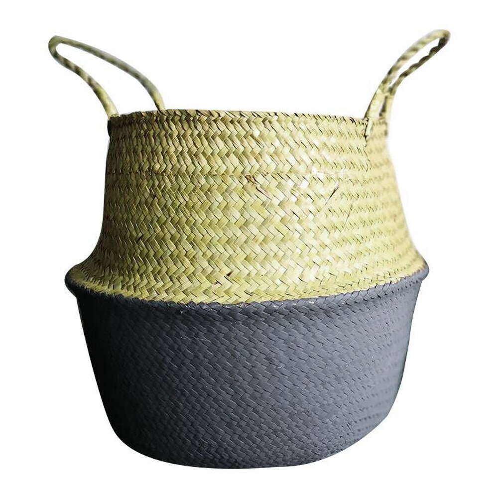 Paniers de rangement paniers à linge jonc de mer paniers en osier suspendus Pot de fleur paniers de rangement fleur maison Pot panier à linge #40: Gray 