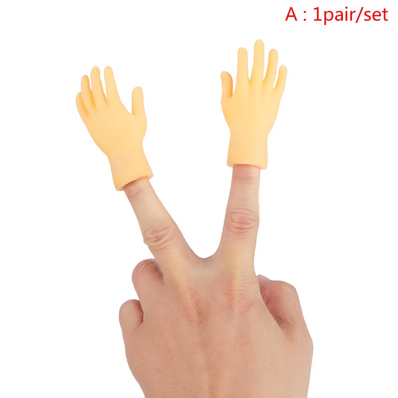 Guantes de dedo pequeño de juguete de masaje, mano humana falsa para gato, accesorios de broma: A