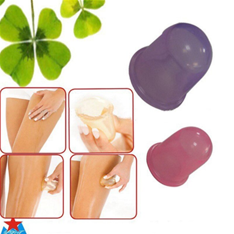 * tcare 2 stk/lot body cupping kopper anti cellulitt vakuum silikon massasje avslapning kopping kopper ansikt og rygg helsepleie