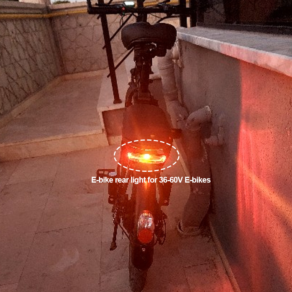 Elektrische Fiets Achterlicht Nacht 36-60V Fietsen LED Veiligheidswaarschuwingslamp Ebike Achterlicht Elektrische Fiets accessoires biciclet