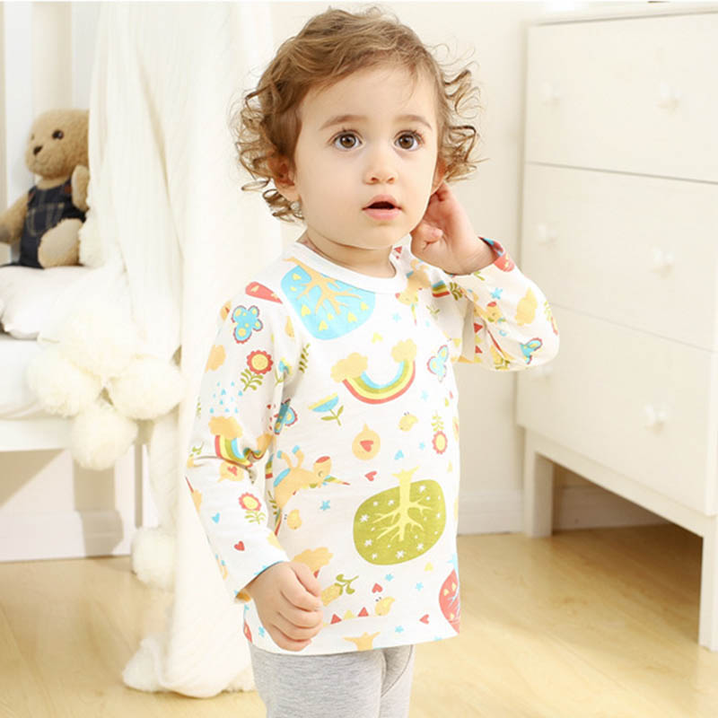 Leuke Cartoon Gedrukt Baby Sweatshirt Herfst Winter Warm Kid Meisje Jongen Doek Uitloper Zachte Katoenen Lange Mouw Baby Peuter Tops