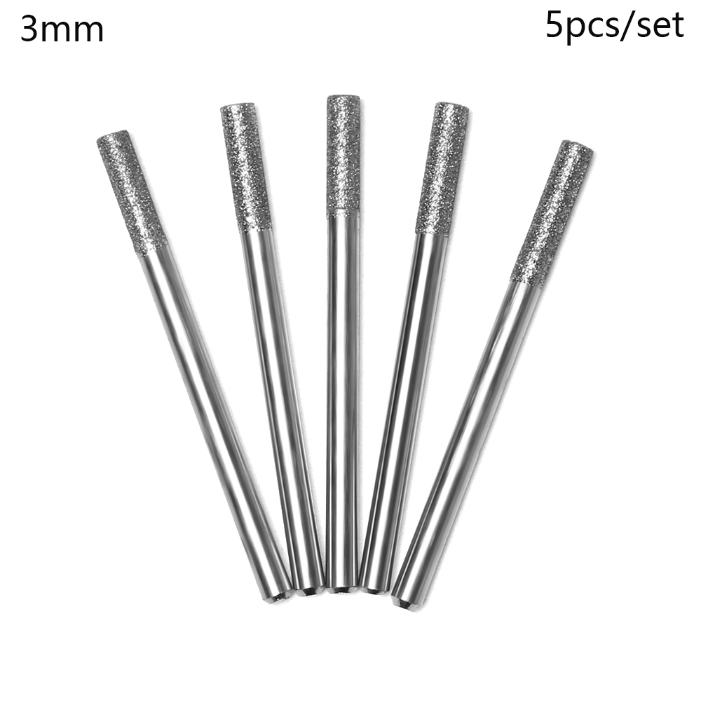 5pcs 3/4/5mm Burr Stone Fits 1453 Craftsman Micro-carving Needle Diamond Chainsaw Sharpener Abrasive Tools Chainsaws Sharpening: Brown