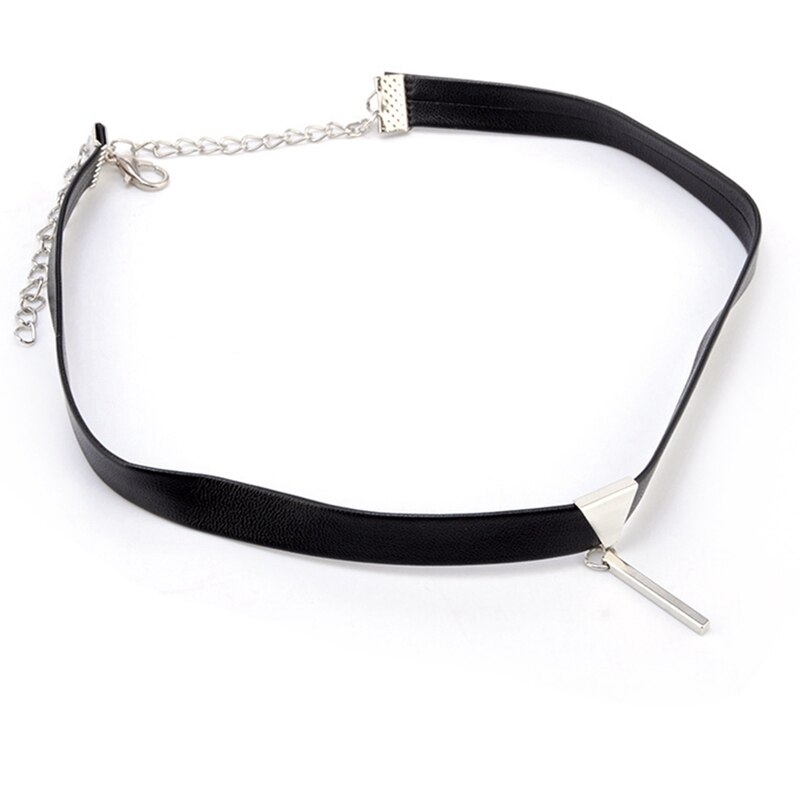 Women Choker Necklace Faux Leather Alloy Choker Chain Choker Collar Women's Neck Chain Retro Clavicle Choker