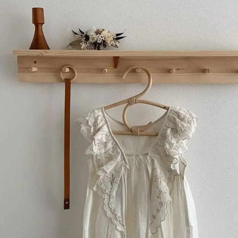 Cintre en rotin pour enfants, décor Boho, manuel, étagère murale pour bébé, vêtements RapDuty, T1