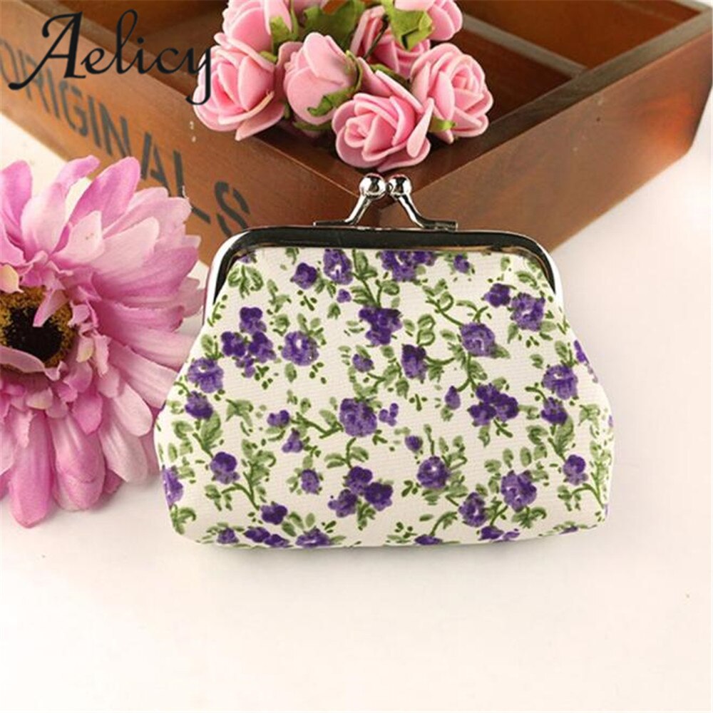 Aelicy taschen für frauen Heißer Dame Retro Vintage Blume Kleine Brieftasche Haspe Geldbörse Kupplung Tasche Kühlen Mappe
