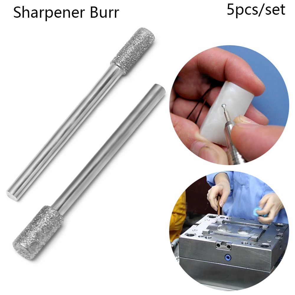 5pcs 3/4/5mm Burr Stone Fits 1453 Craftsman Micro-carving Needle Diamond Chainsaw Sharpener Abrasive Tools Chainsaws Sharpening