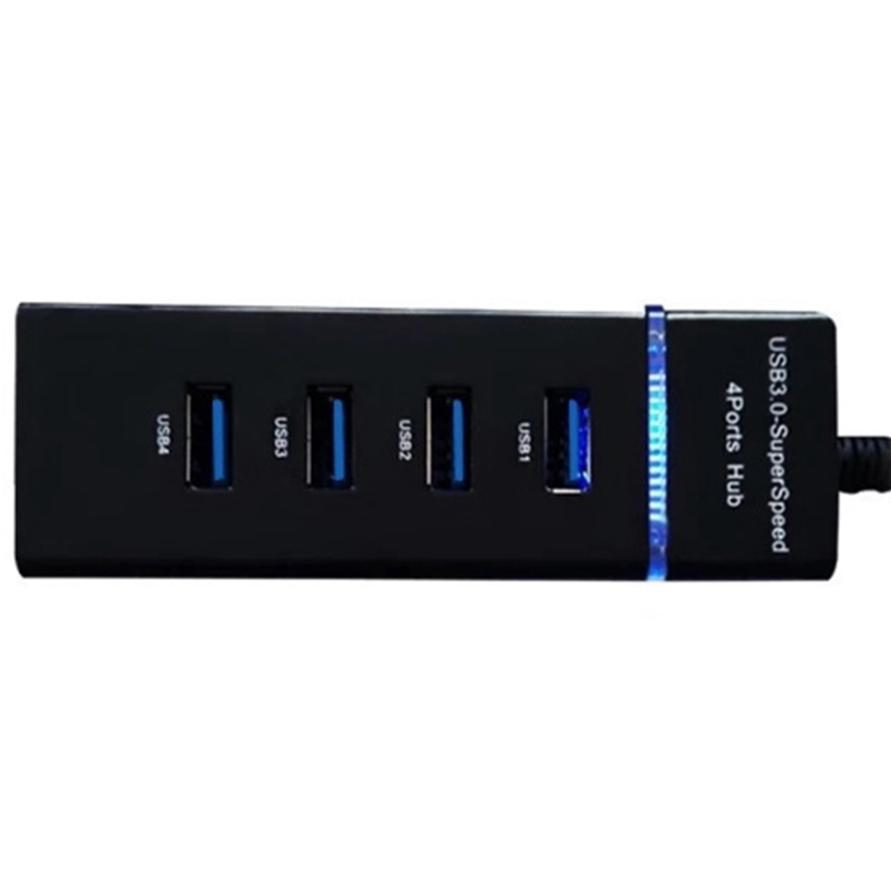 4-Port USB 3.0 Hub Long Cable 12-Inch with Micro-USB Charging Port Data Transfer USB Hub Extender Extension Connector