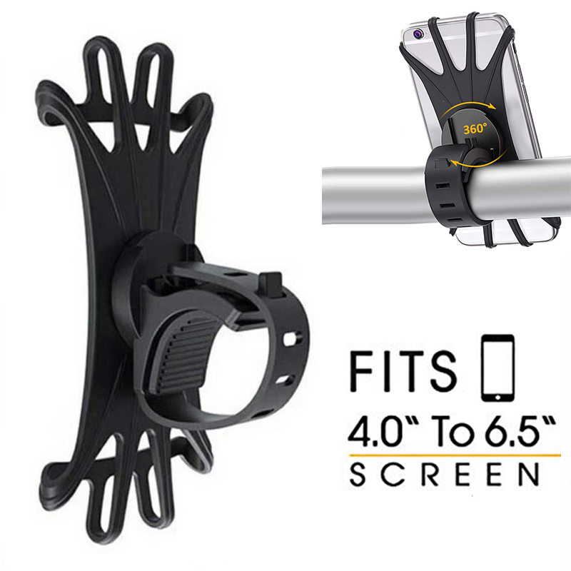 Soporte de silicona para teléfono de bicicleta, para IPhone 11 pro max 6 7 8 plus X Xr Xs, banda de montaje para teléfono móvil, Clip Universal para GPS y bicicleta