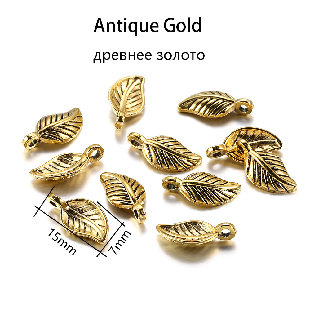 60 Pcs 15X7 Mm Aluminium Verlaat Vorm Antieke Hanger Charms Ketting Armband Oorbel Diy Voor Sieraden Maken Accessoires levert: Antique Gold