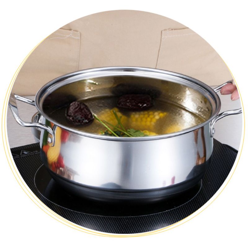 3pcs/set Stainless Steel Cookware Set Flat Bottom Frying Pan Soup Pot Milk Pot Kit Induction Cooker Cooking Pan for Home