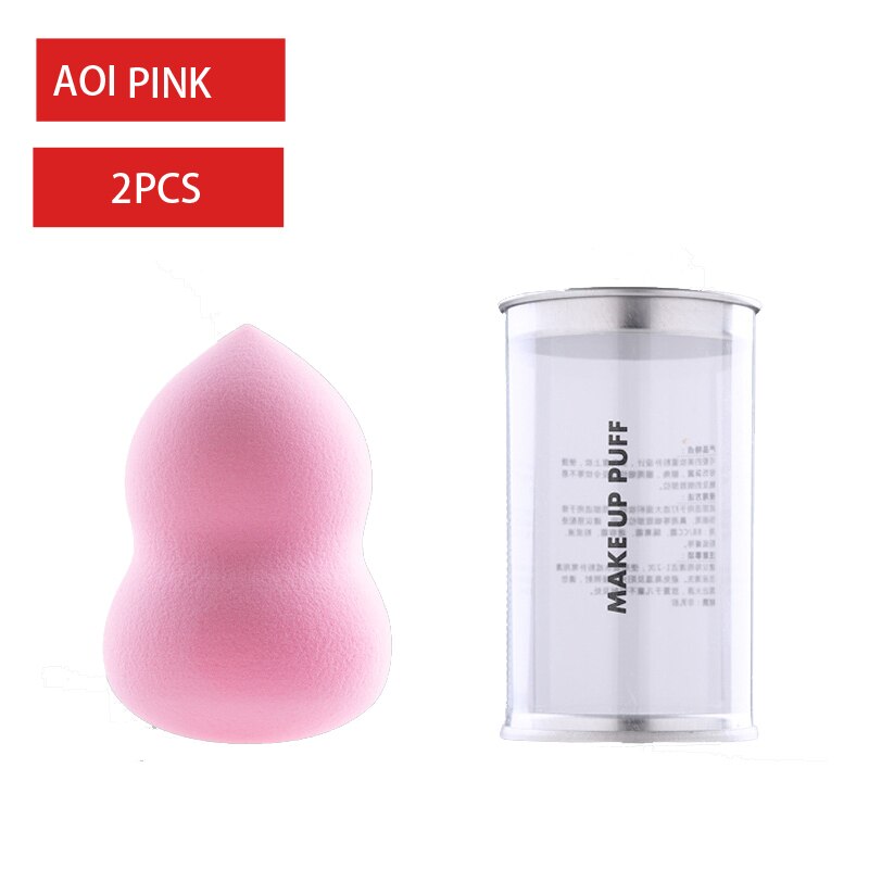Coussin en forme de gourde, en forme de goutte d'oeuf, éponge, coussin de maquillage en forme d'oeuf, en boîte: A01 PINK 2PCS