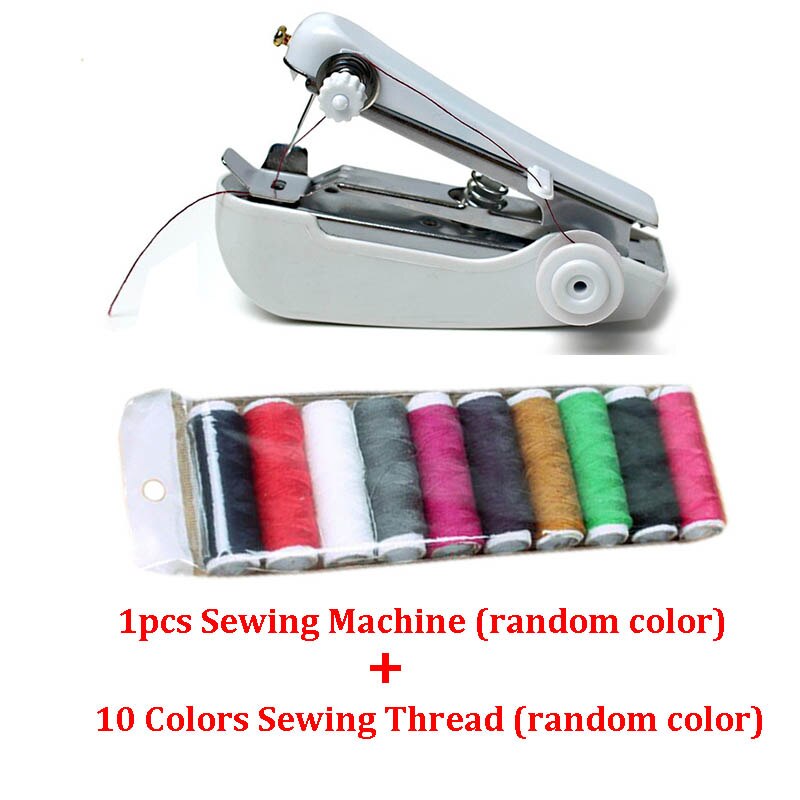 1Set Mini portátil de costura Manual y máquina de coser threadSimple operación herramientas de costura tela mano costura herramienta ZXH: 1FRJ 10SX