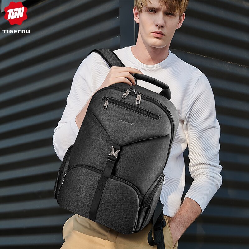 Tigernu-bolsa impermeable para ordenador portátil de 14 pulgadas para hombre, morral de viaje de , mochila escolar de para adolescentes