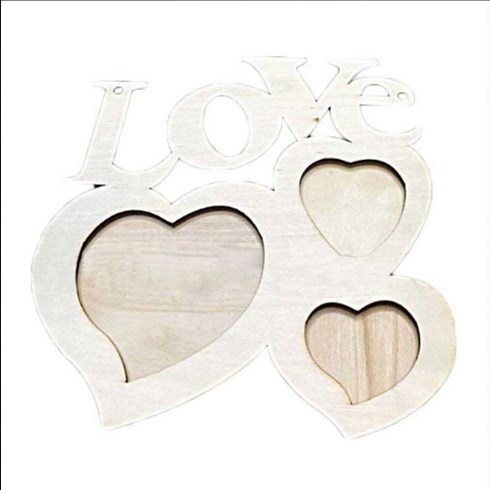Sneeuw parel klei model LIEFDE frame hout Home Decoratie DIY voor Vriend Kinderen Hart: love