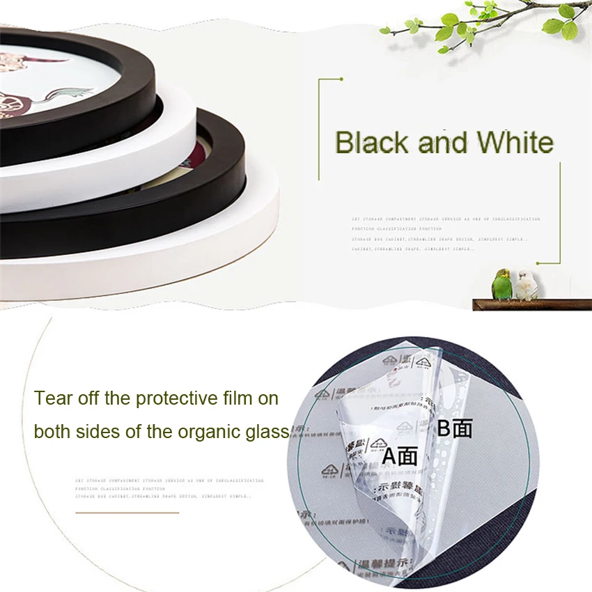 Okrągłe drewniane ramki na zdjęcia Kreatywny prezent DIY Wiszący na ścianie drewniany uchwyt na zdjęcia Naścienna ramka na zdjęcia Okrągła dekoracja domu