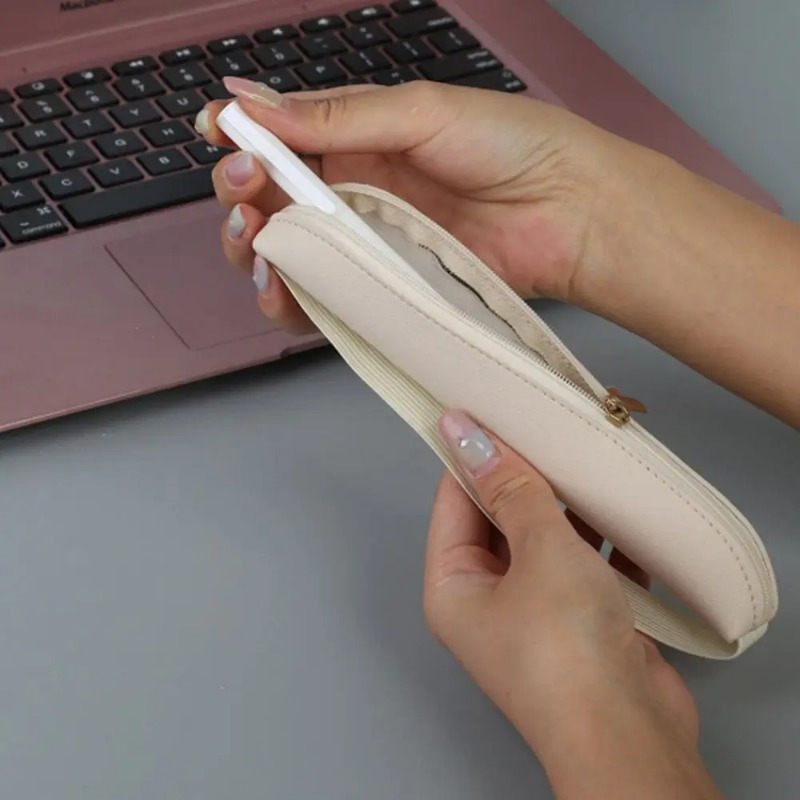 Pu Leder Bleistift Lagerung Tasche Buch Notebook Elastische Gummiband Stift Clip Tragbare Büro Treffen Laptop Stift Halter
