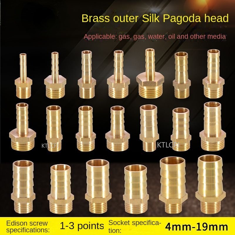 4Mm 6Mm 8Mm 10Mm 12Mm 16Mm 19Mm Od Slang Barb X M8 M10 m12 Messing Prikkeldraad Pijp Connector Koppeling Adapter Metrische Buitendraad