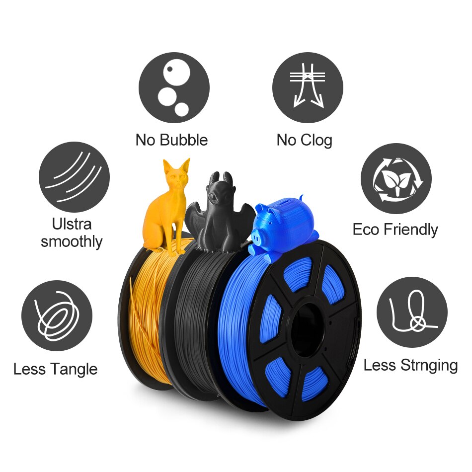 SUNLU 3D Filament PLA + 1.75mm For 3D Printer Plastic PLA PLUS 3D Printing Material Good Toughness