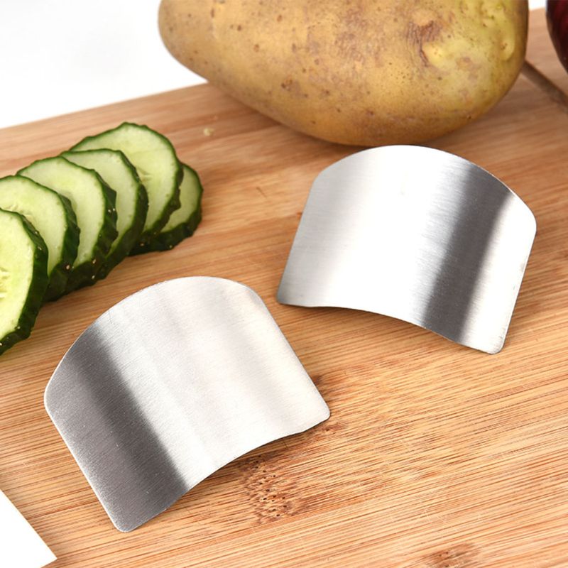 Kitchen Finger Hand Protector Guard Stainless Steel Chop Slice Shield Anti Cut H37F