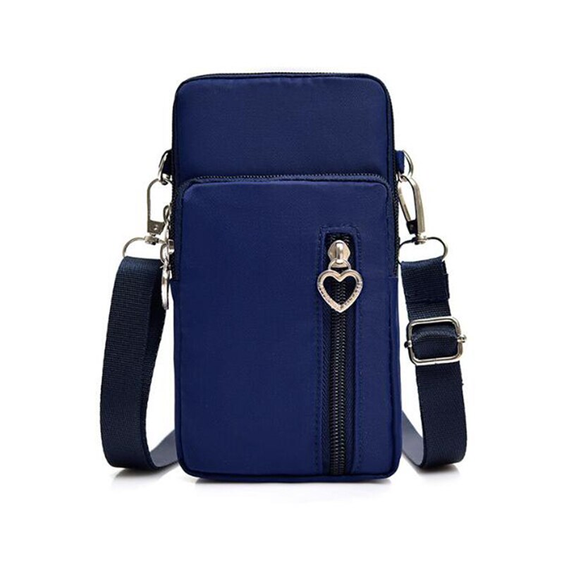 Woman Messenger Bag Mini Shoulder Bag Diagonal Multi-Function Mobile Phone Bag Outdoor Earphone Pouch Sports Bag: Navy S