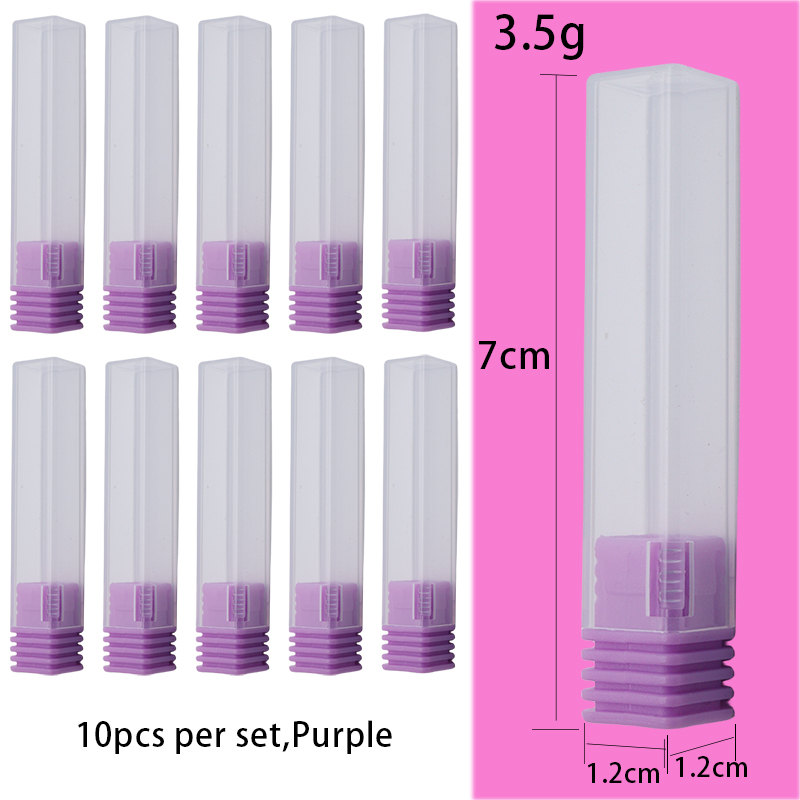 Contenedor de 10 Uds para brocas de uñas, agujero de 2,35mm, 8 colores: Verde militar