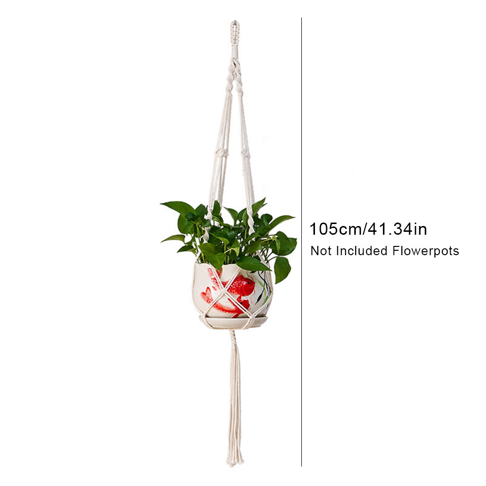 Handgemaakte macramé plantenhangers, bloempotten, balkonhangers, geknoopte hijstouwen, tuinbenodigdheden: Lichtgroen