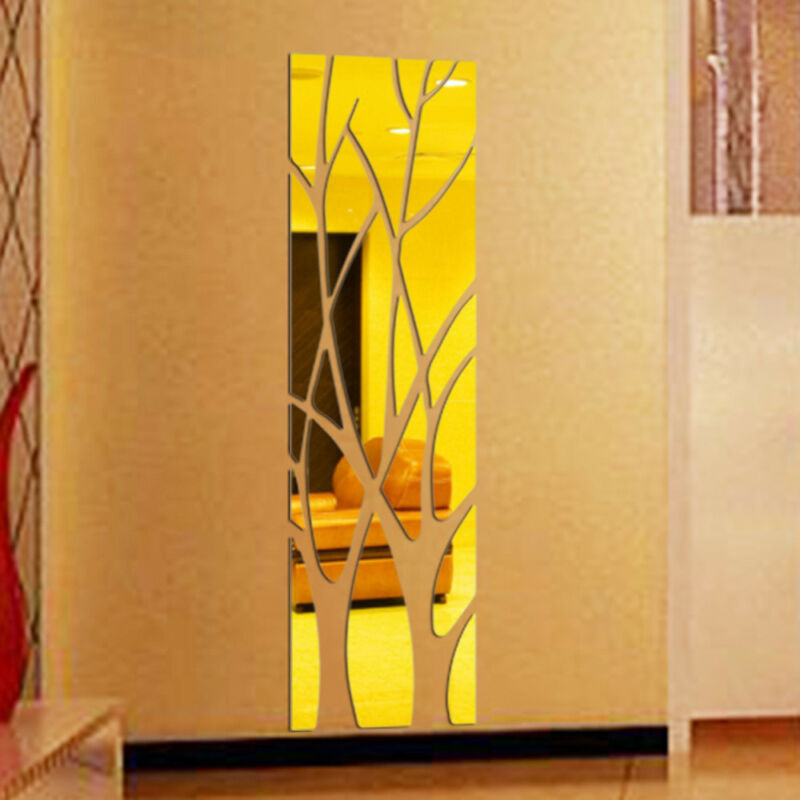 Autocollants miroir d&#39;arbre moderne, Style amovible, Art Mural, décoration de salle de maison,