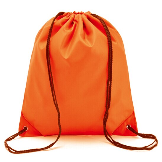 Effen Kleur String Koord Back Pack Cinch Sack Gym Tote Bag Scholen Sport Schoen Tassen 7 Kleur: Oranje