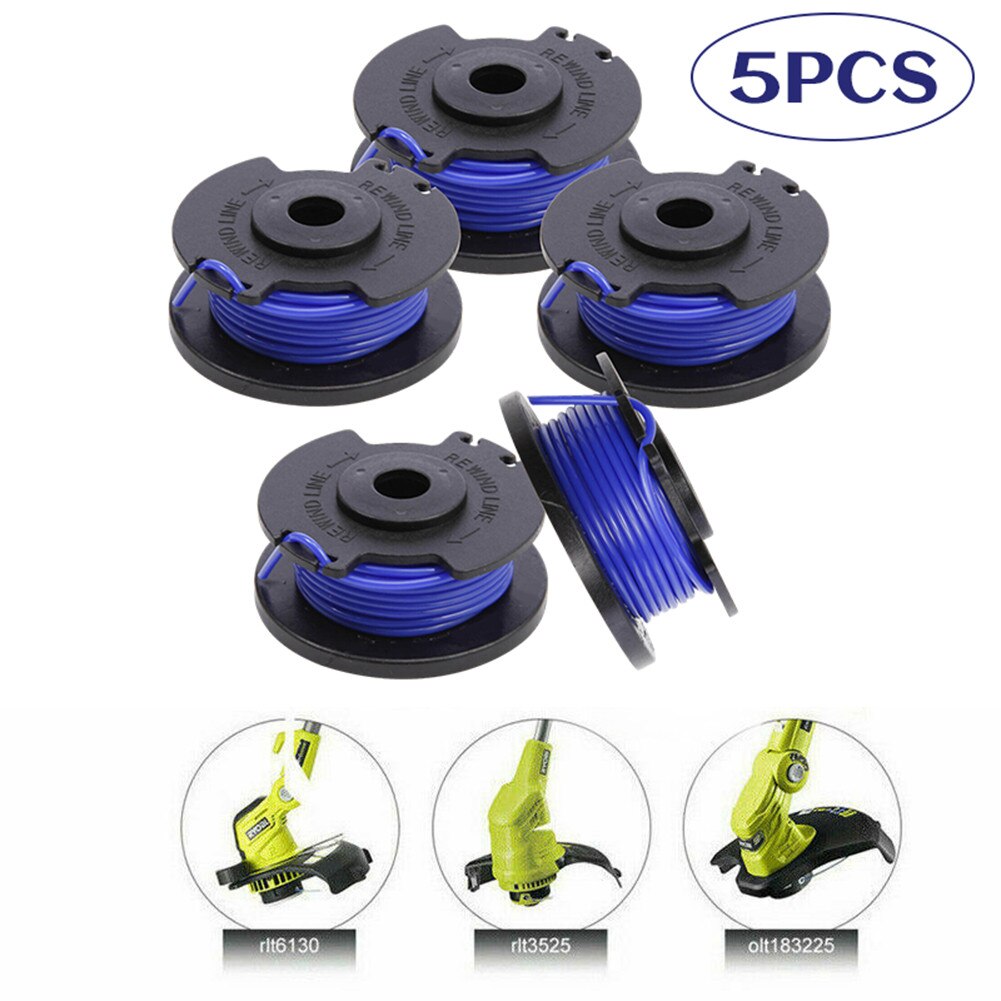 5pcs Grass Trimmer Spare Line Spool For Ryobi One And AC14RL3A Lawn Trimmers Mowing Line Replacement