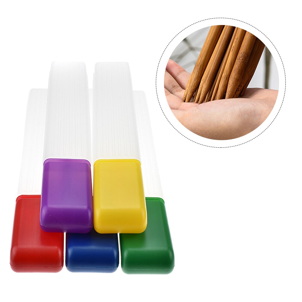 5PCS Knitting Needles Container Long Plastic Knitting Needle Container Sewing Tool Container for Home