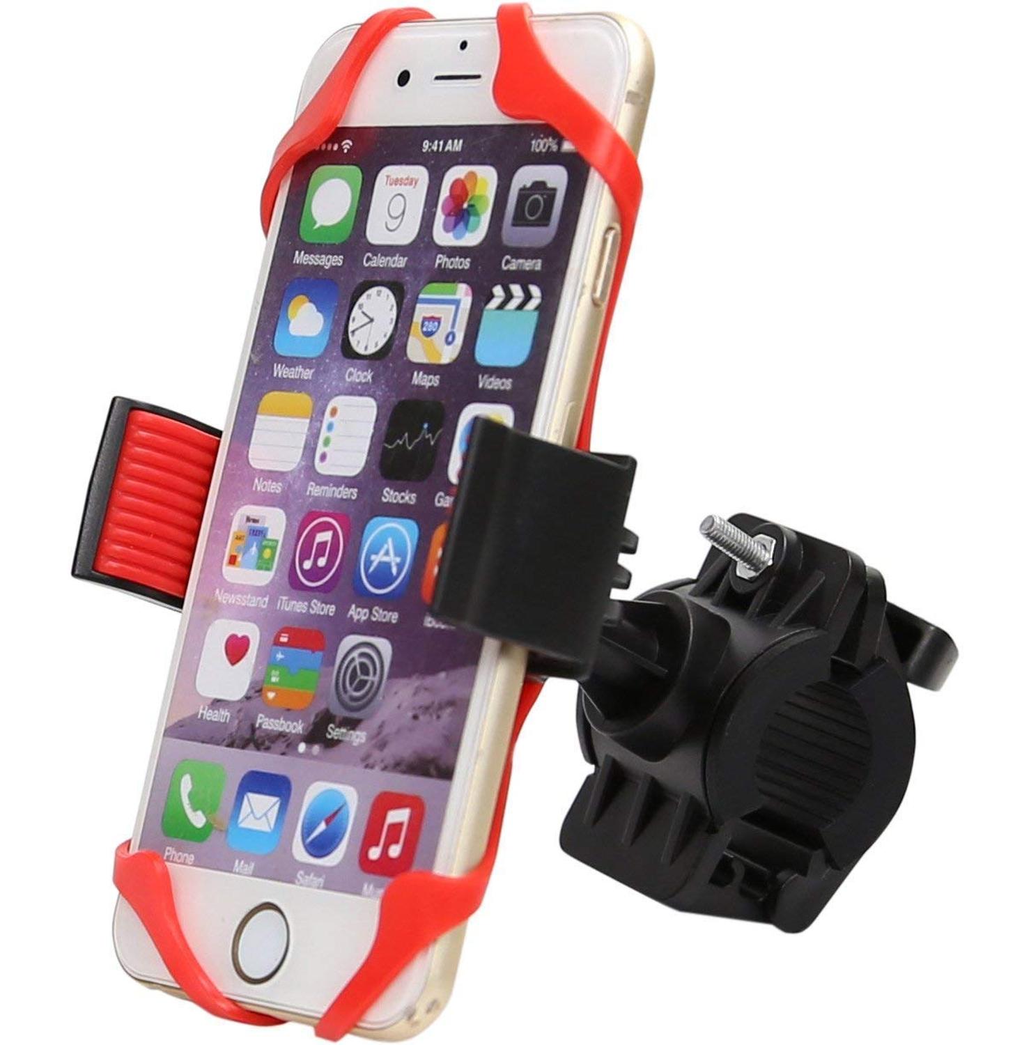 Univerola vélo et moto Support de téléphone pour iPhone Xs Samsung Galaxy Support de guidon universel pour vtt GPS Support de vélo: Red