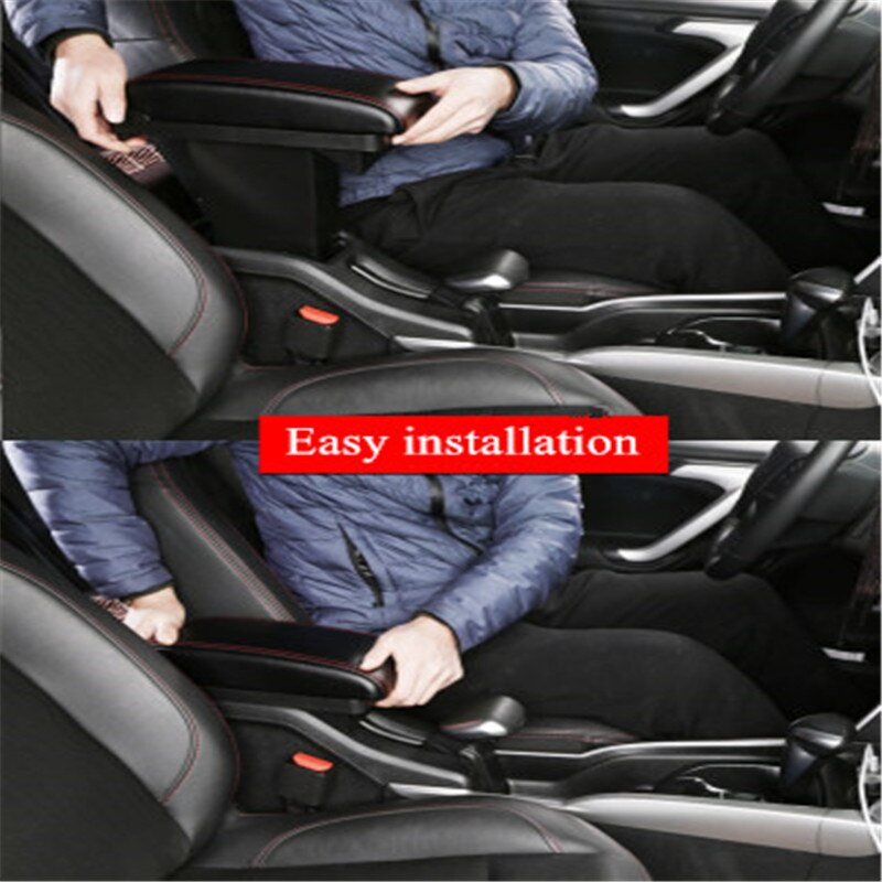 Car secretary For Suzuki VITARA Handrail Storage Box Car Interior Handrail Double Rechargeable USB Black Leather Arm Rest