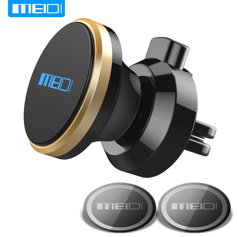 MEIDI-support voiture pour téléphone | Support d'air, support pour iPhone Xiaomi Samsung support de téléphone magnétique: gold