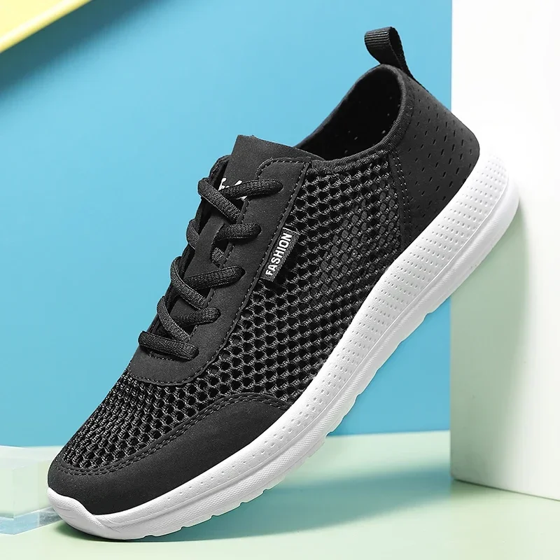 YRZL Herren-Laufschuhe, leicht, atmungsaktiv, modisch, schwarz, Luft-Sneaker, bequem, lässig, weiche Sohle, Sportschuhe für Herren