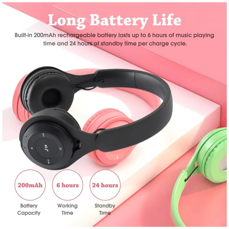 Børnehovedtelefoner trådløse bluetooth-øretelefoner stereo foldbare hjelme gaming headset over-ear hovedtelefoner til android ios