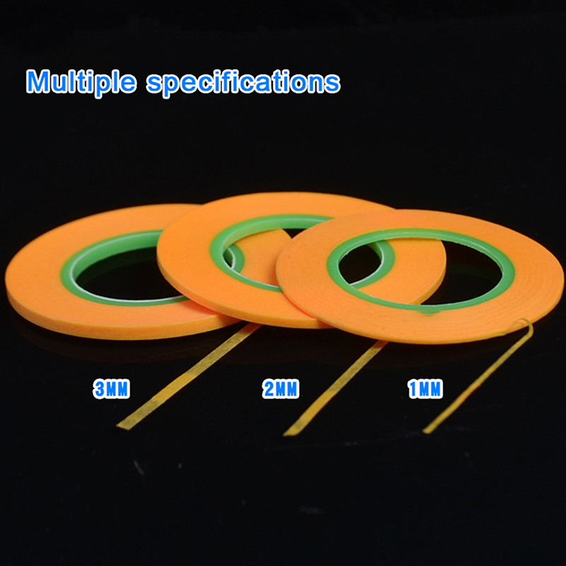 Bred 1mm/2mm/3mm- modell sprøytingsbelegg farge ultrafin diy spesiell maskeringstape 18m -modell dekktape