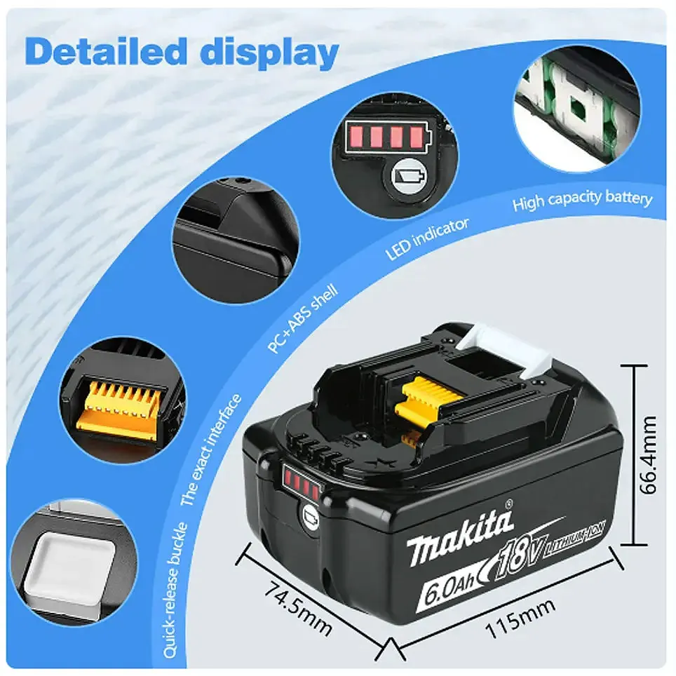 Akumulator Makita 18V 6.0Ah typu C Akumulator litowy 18V Wiertarka Akumulatory zamienne BL1860 BL1830 BL1850 BL1860B