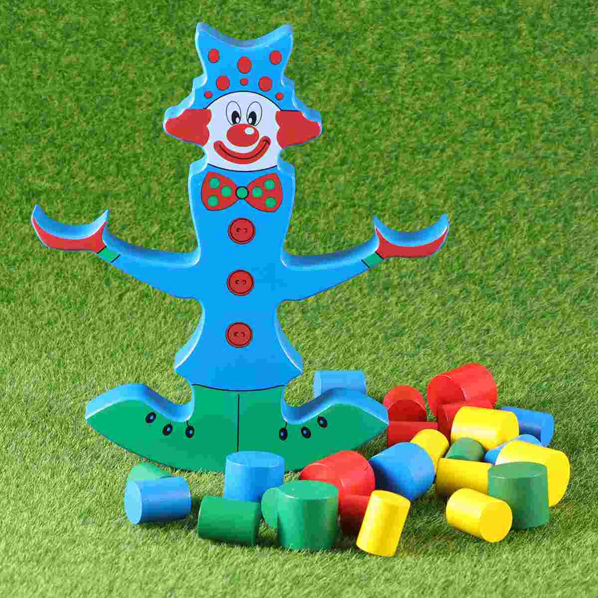 Kinderen Vroege Onderwijs Houten Puzzel Kleurrijke Clown Evenwichtsbalk Houten Vaardigheid Gebouw Balancing Game