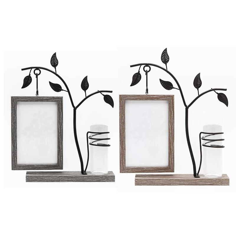 Family Piture Frame 4x6 Vertical Metal Tree Desk Photo Frames with Glass Terrari D0AD