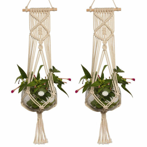 Fournitures de jardinage pot de fleurs levage macramé tressé Jute corde plante cintre paniers manique tenture murale