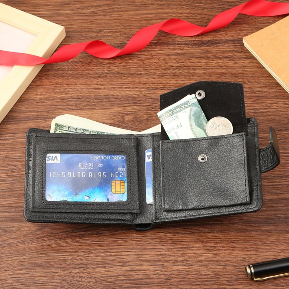 Men Wallets Leather Zipper Purse Man Slim Card Horders Male Short Multi-card Wallet Coin Pocket Purse