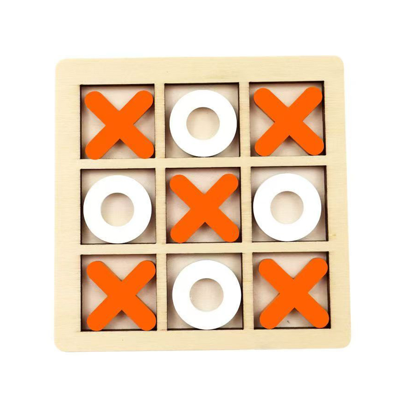 Gioco del Tris in Legno, Rompicapo Logico Divertente, Giochi da Tavolo Classici di Strategia per Adulti e Bambini, Regalo Educativo: Giallo