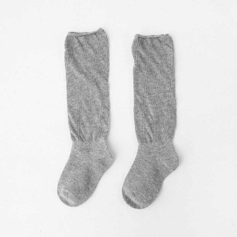 Baby Kniekousen Meisjes Jongens Katoen School Sokken Voor Kids Kinderen Baby Lange Buis Been Warme Lente Zomer Herfst sokken: Grijs / 1-3 years old
