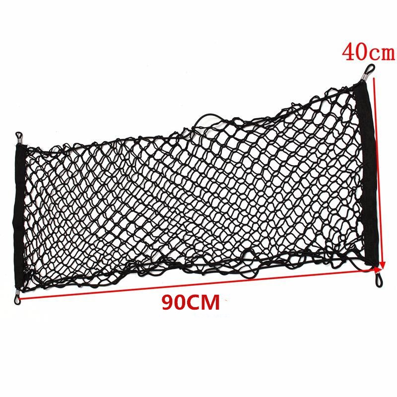 Universele Kofferbak Achter Opslag Cargo Bagage Nylon Elastische Mesh 90X40 Cm Netto Houder Met Haken Pocket Auto kofferbak Organizer