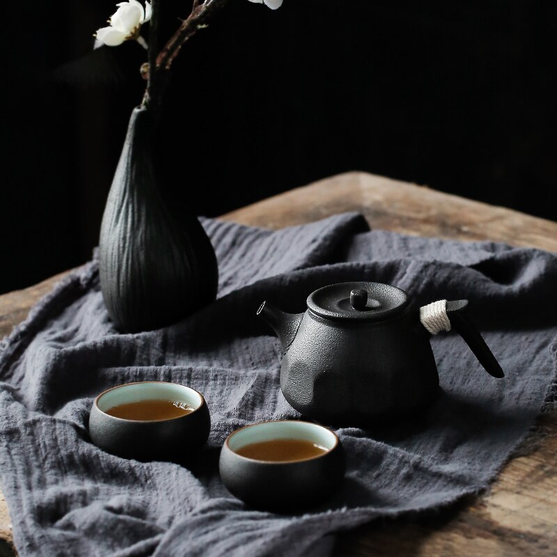 TANGPIN zwarte keramische theepot met 2 cups een thee sets chinese kung fu thee sets drinkware