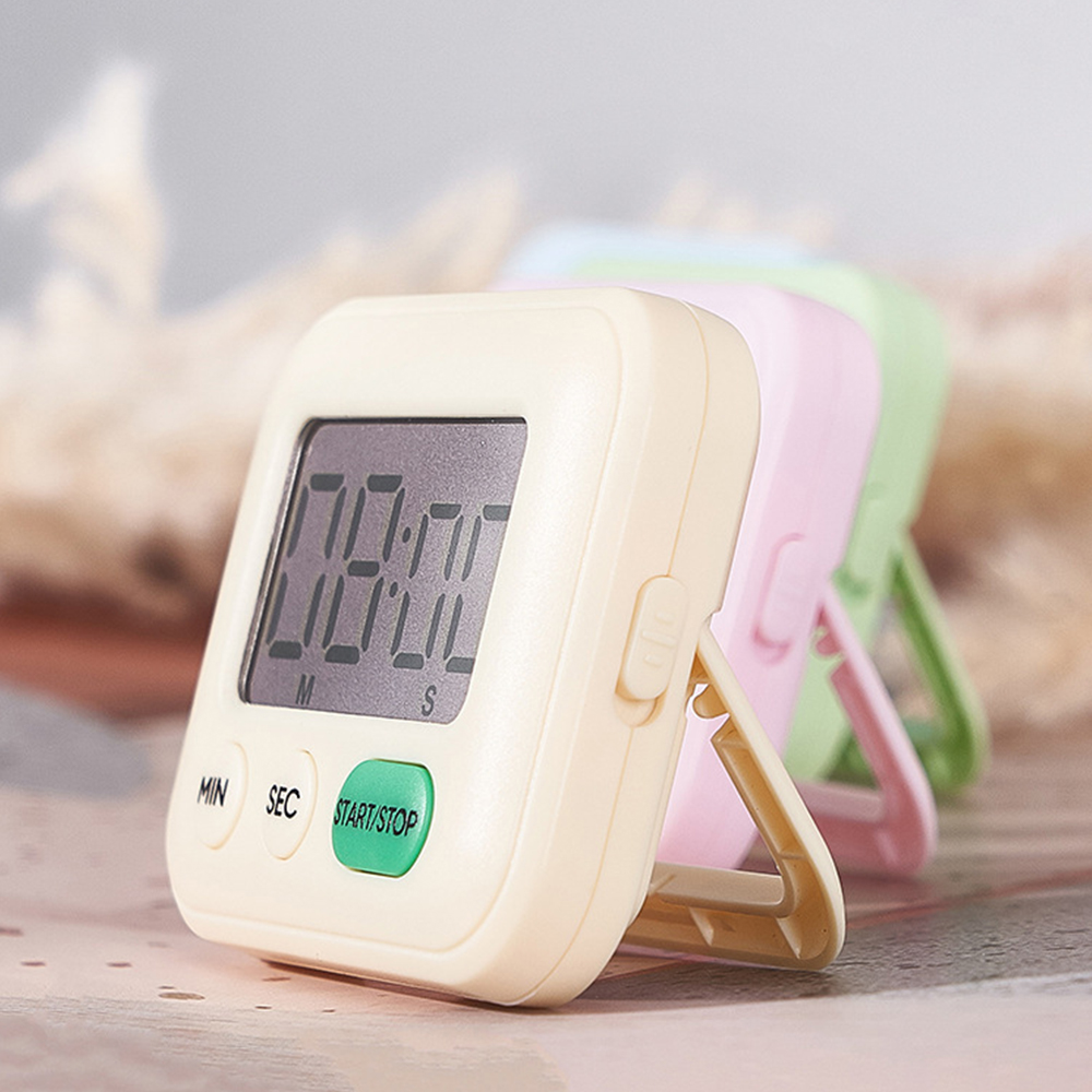 Digital LCD kitchen timer with on/off switch, mute and loud alarm, 24-hour clock, children, teachers, kitchen