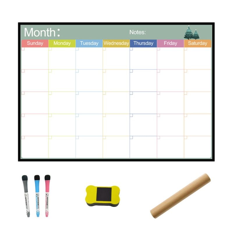 A3 Magnetische Maandelijkse Planner Whiteboard Magneet Flexibele Wekelijkse Bericht Tekening Koelkast Bulletin