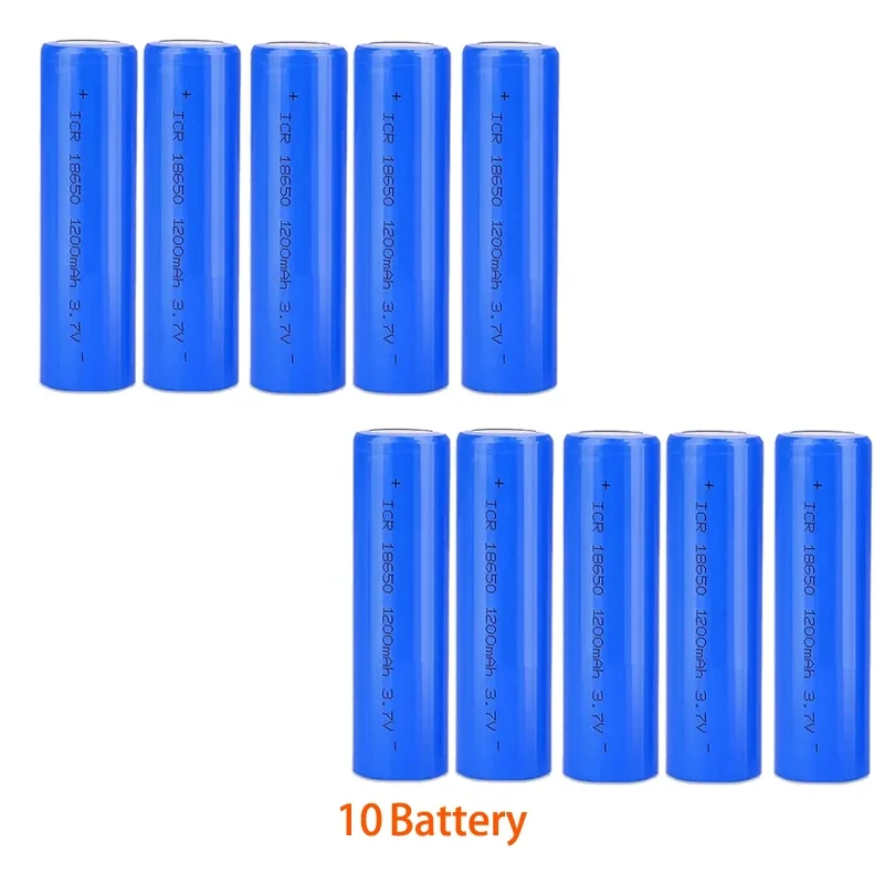 3.7V 18650 1200mAh Li-ion Rechargeable Battery for Lanterns, Flashlights, Doorbells,Fans, Shavers, Solar street light: SKY BLUE