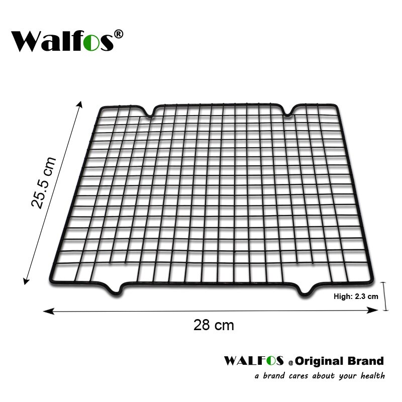 Walfos Rvs Anti-aanbak Koeling Rack Cooling Grid Bakplaat Voor Biscuit/Cookie/Pie/Brood/Cake bakken Rack: WALFOS  28x25.5cm